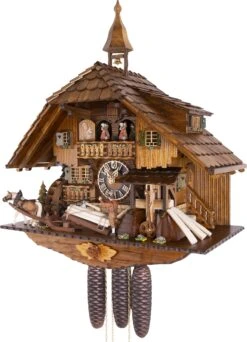 KU8230M- 8 Day Musical Chalet Cuckoo Clock With Log Puller And Saw Mill 5 KU8230M- 8 Day Musical Chalet Cuckoo Clock With Log Puller And Saw Mill -Cheap Clocks Store KU8230MP2