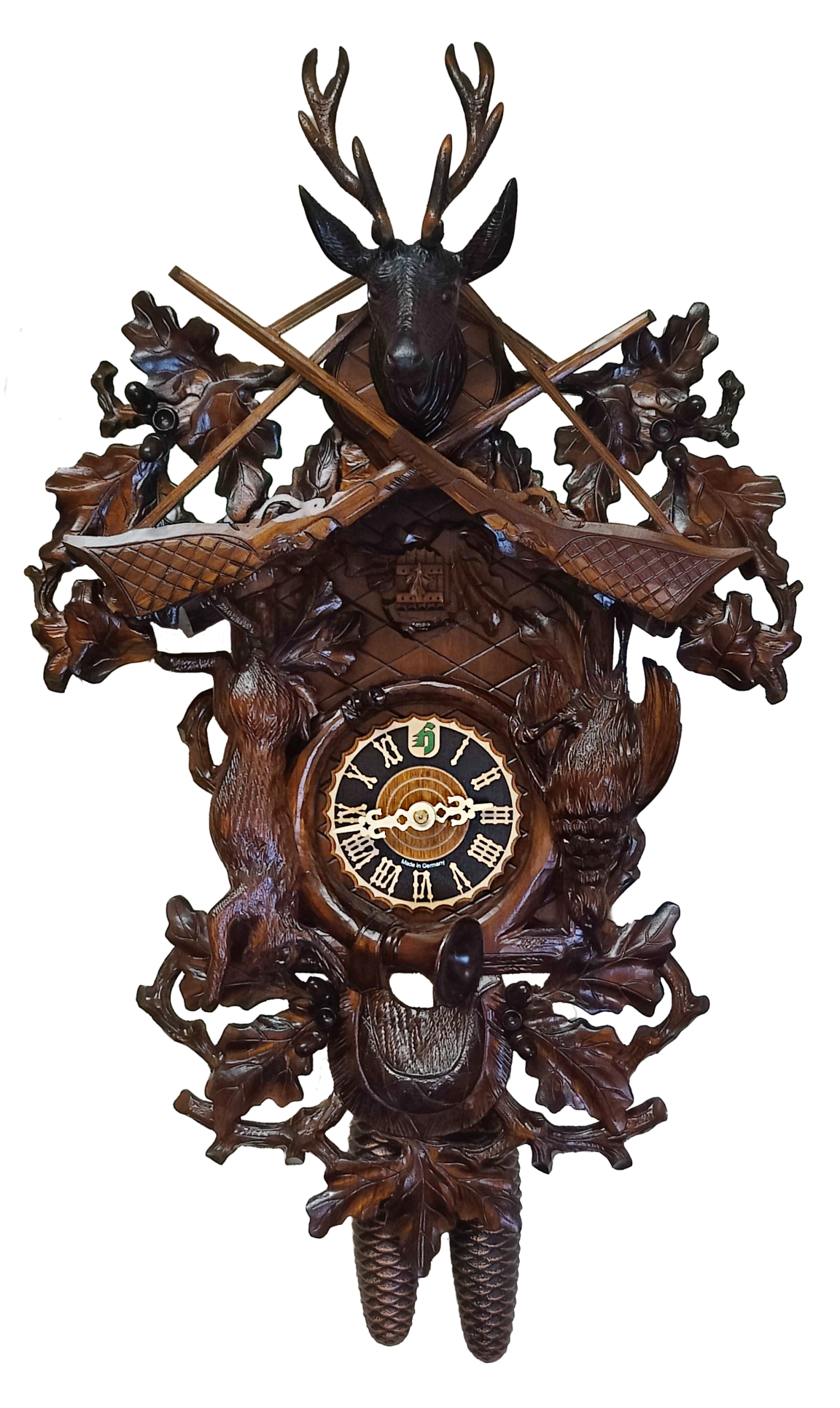 KU82615 - 8 Day Cuckoo With Dead Animal Hunter Deluxe 1 KU82615 - 8 Day Cuckoo With Dead Animal Hunter Deluxe