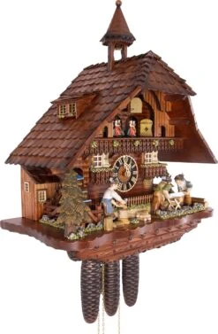 KU8275M - 8 Day Musical Chalet With Woodchopper And Sawyers -Cheap Clocks Store KU8275MP2
