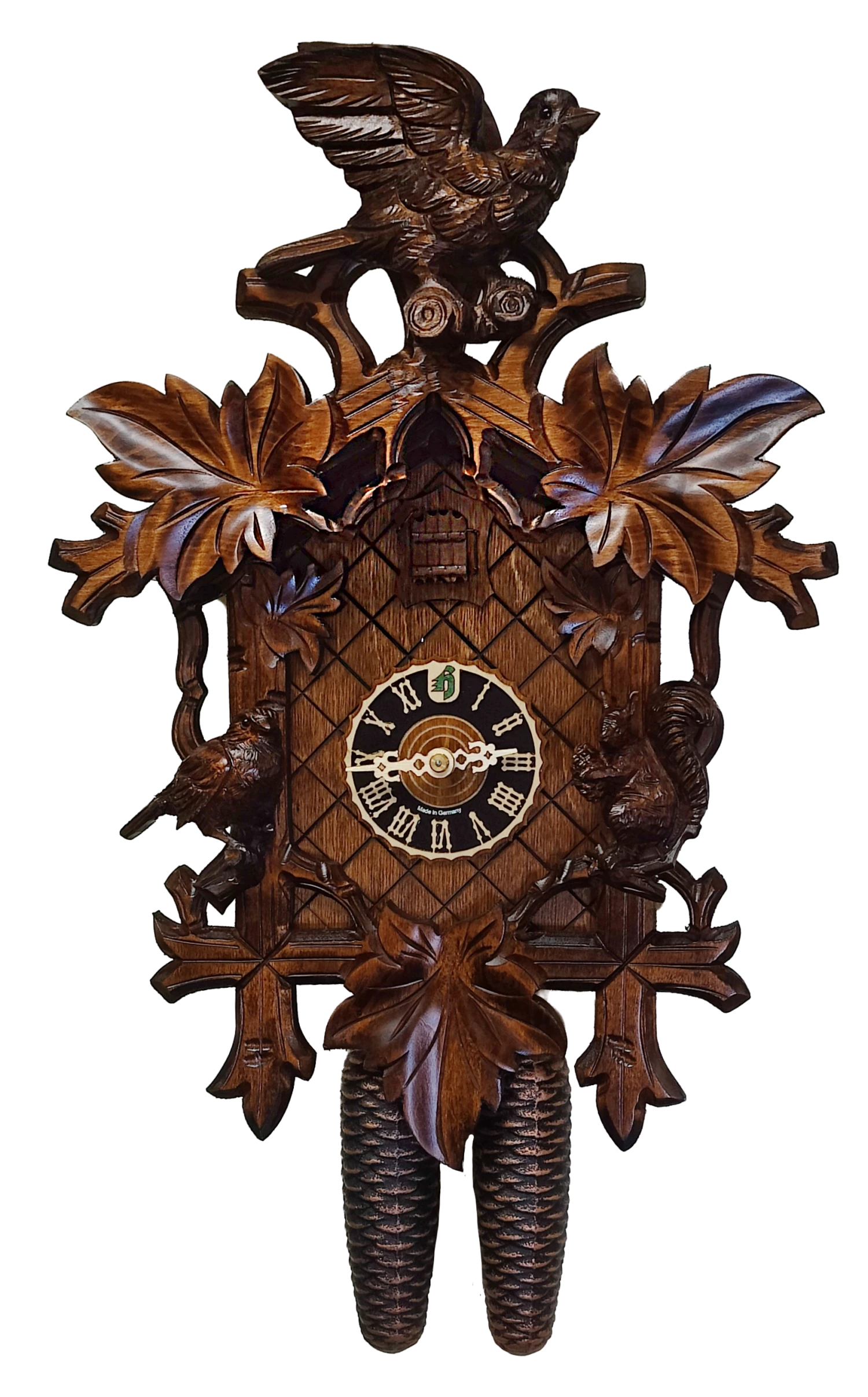 KU8334 - 8 Day Cuckoo Clock With Two Birds & Squirrel 1 KU8334 - 8 Day Cuckoo Clock With Two Birds & Squirrel
