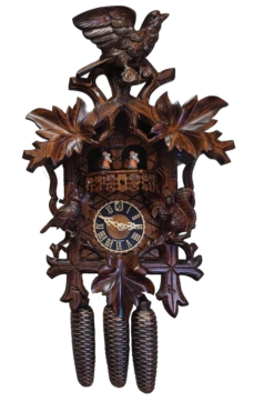 KU8334M -8 Day Musical Cuckoo Clock With 2 Birds & Squirrel