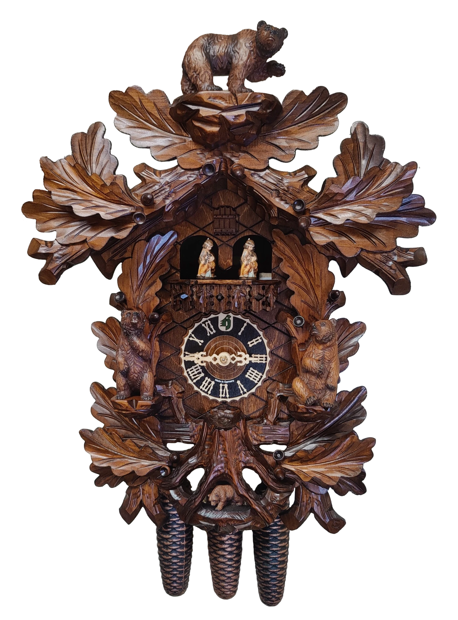 KU87315M - 8 Day Musical Chalet Style Cuckoo Clock With Standing Bears 1 KU87315M - 8 Day Musical Chalet Style Cuckoo Clock With Standing Bears