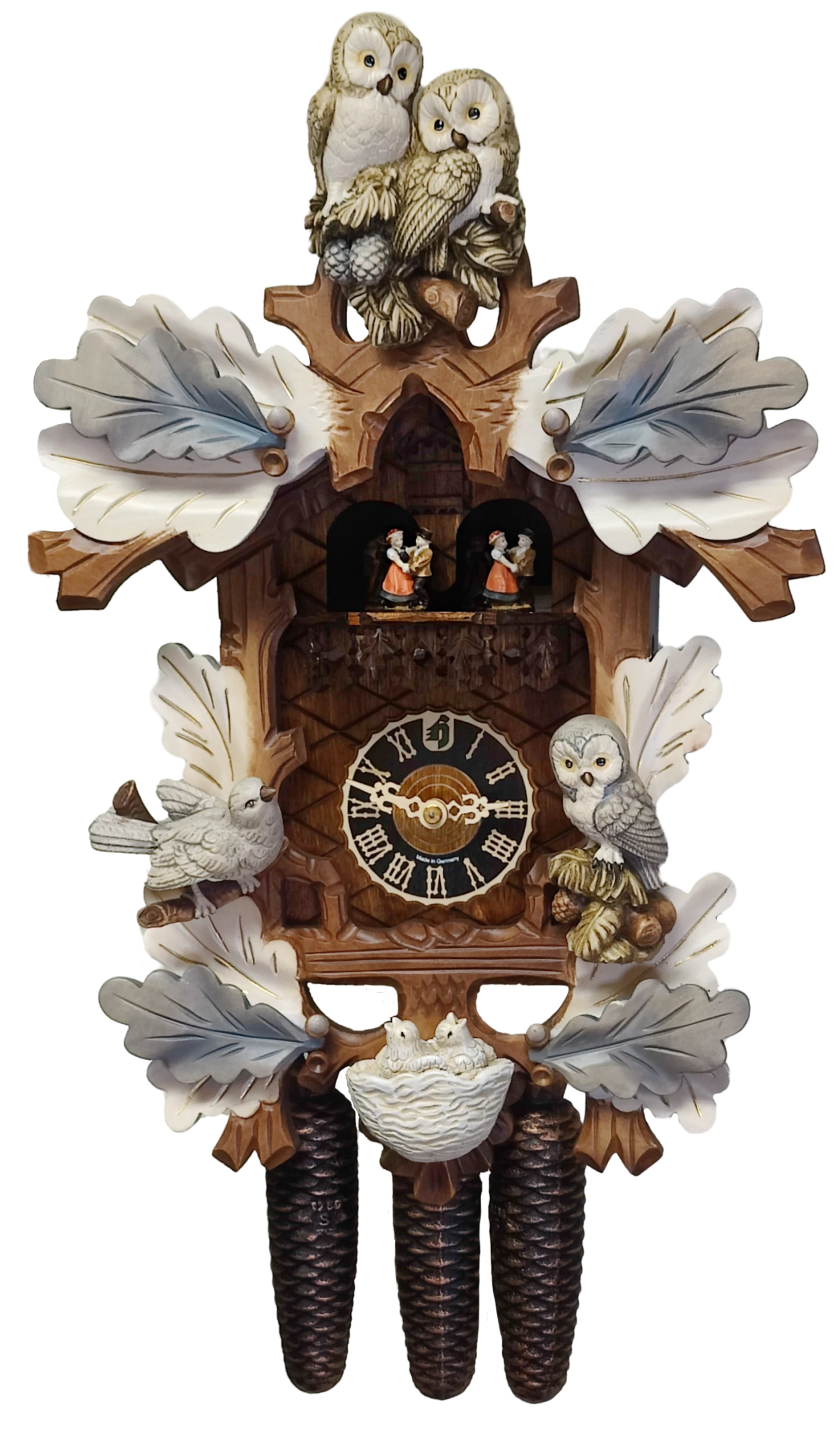 KU8794Maw - 8 Day Musical Cuckoo Clock With Painted Owls 1 KU8794Maw - 8 Day Musical Cuckoo Clock With Painted Owls