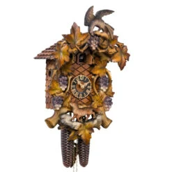 KU8864bu - 8 Day Cuckoo Fox And Grapes Motif Painted