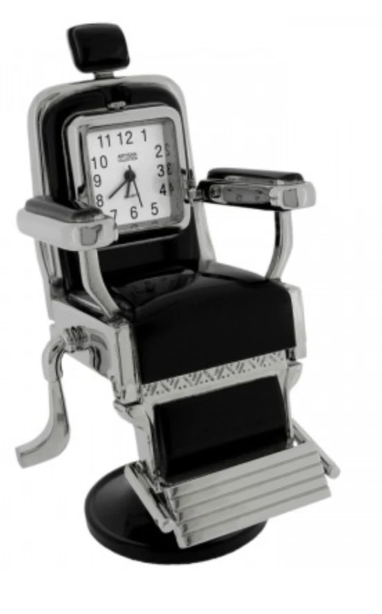 C1191BK - Barber Chair Miniature Clock - Black 1 C1191BK - Barber Chair Miniature Clock - Black