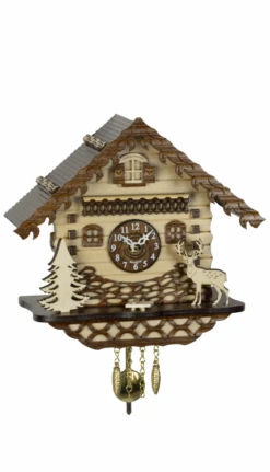 2064PQ - Novelty Chalet (Natural) With Deer & Tree
