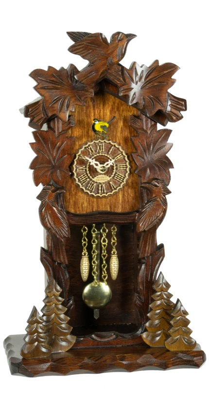 2067PQ - Novelty Standing 5 Leaf Mantel Clock With Trees 1 2067PQ - Novelty Standing 5 Leaf Mantel Clock With Trees
