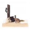 200/090/4 - Candle Holder With Rabbit & Woodpecker (14mm)