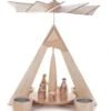 085/885/1 -Modern Style Natural Pyramid With Nativity Scene (Tealights)