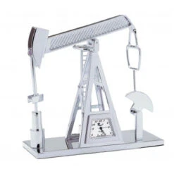 CK275A - Silver Pump Jack Miniature Clock