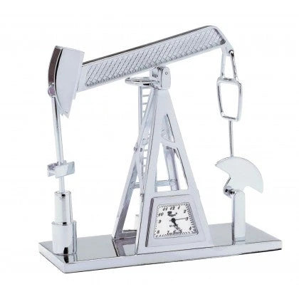 CK275A - Silver Pump Jack Miniature Clock 1 CK275A - Silver Pump Jack Miniature Clock