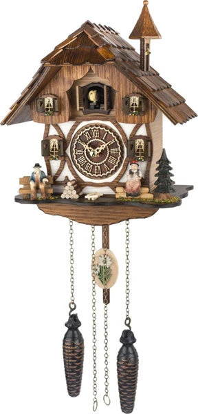 KU4237QM - Quartz Musical Cuckoo With Man And Lady Sitting On Bench 1 KU4237QM - Quartz Musical Cuckoo With Man And Lady Sitting On Bench