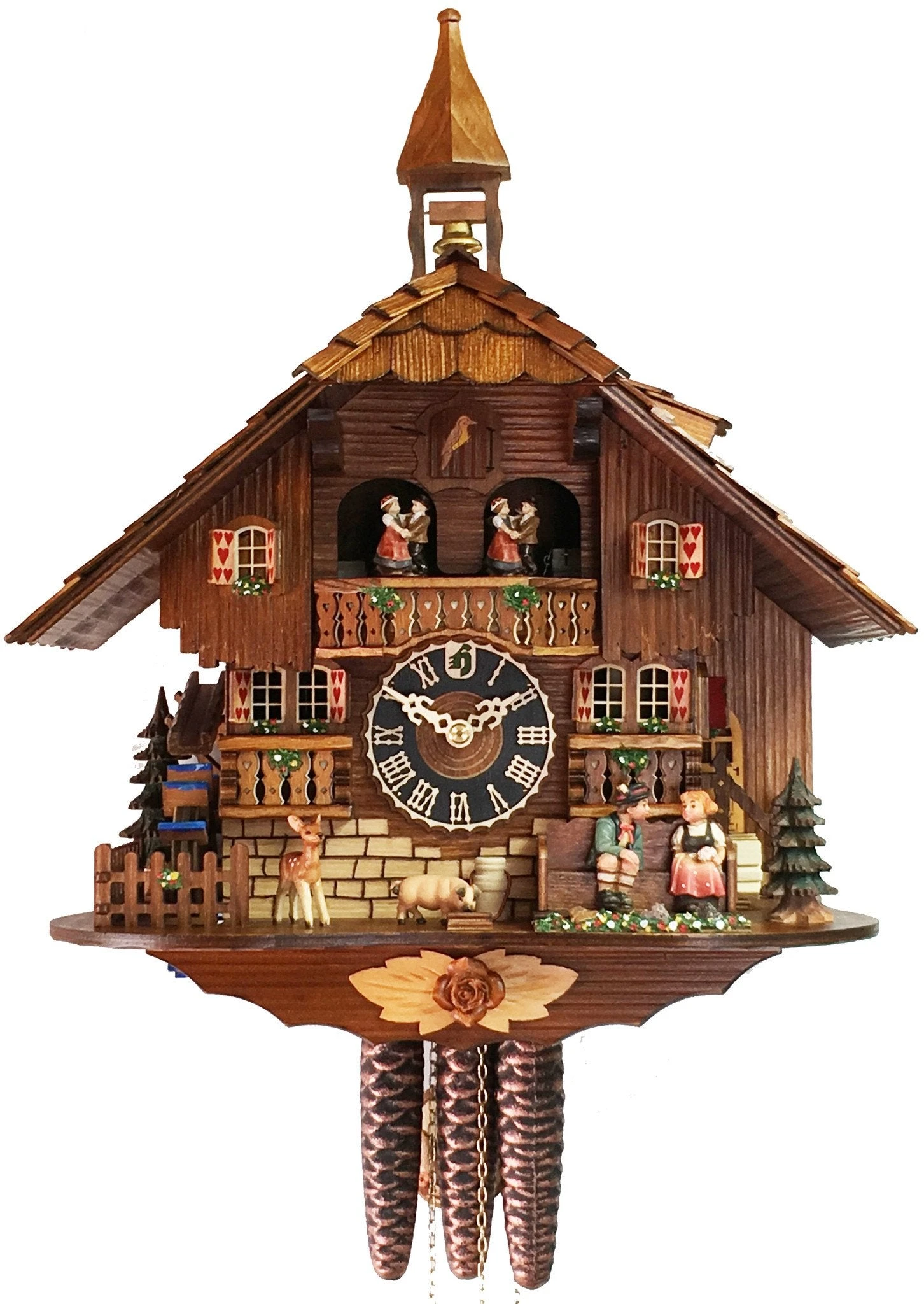 KU638M - 1 Day Musical Kissing Couple Chalet Cuckoo Clock 1 KU638M - 1 Day Musical Kissing Couple Chalet Cuckoo Clock