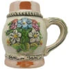 M-445 - Porcelain Beer Stein Magnet With Alpine Flowers.
