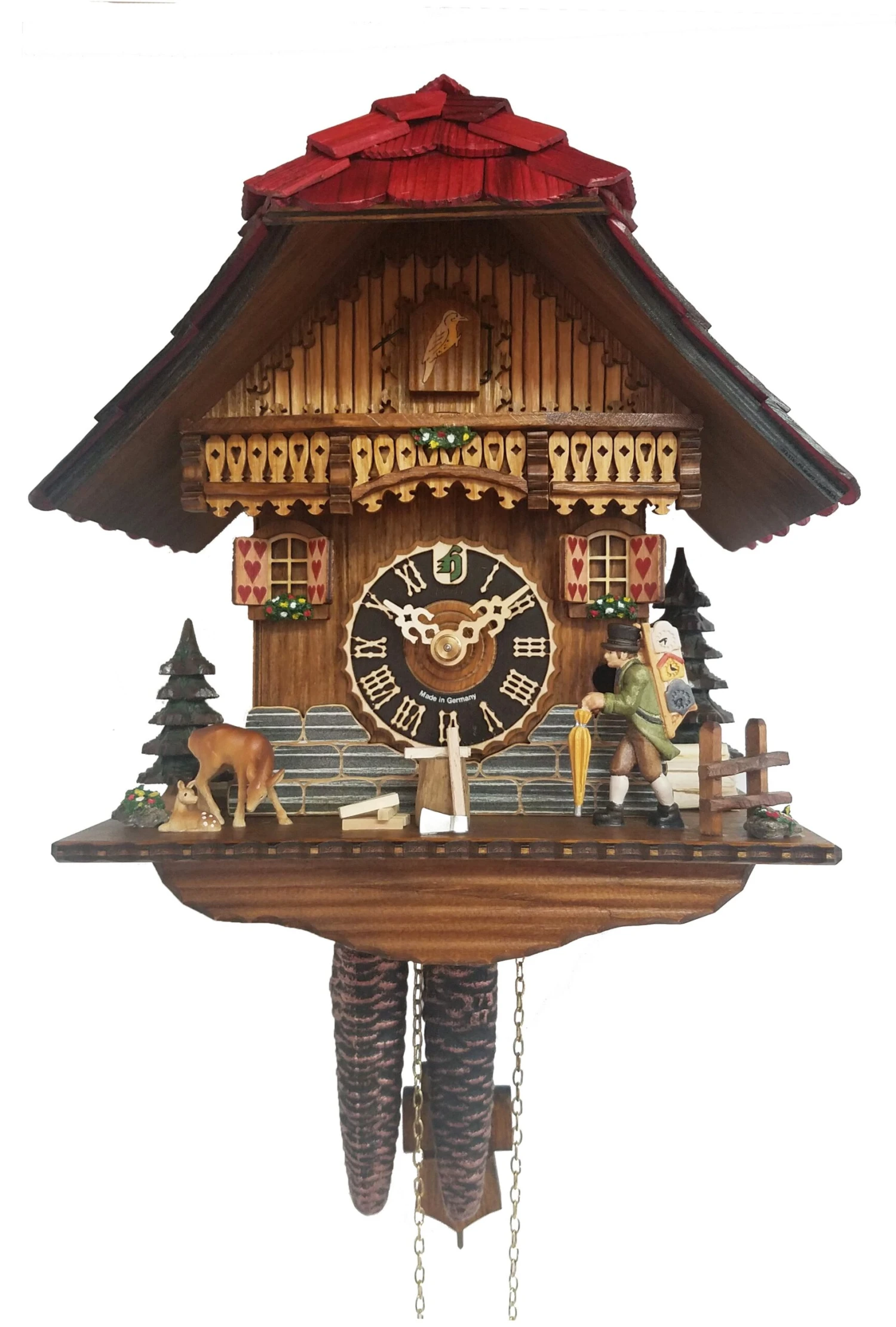 KU160 - 1 Day Chalet Cuckoo Clock With Clock Peddler 1 KU160 - 1 Day Chalet Cuckoo Clock With Clock Peddler
