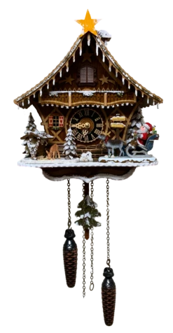 KU6706QM - Quartz Musical Chalet With Christmas Motif
